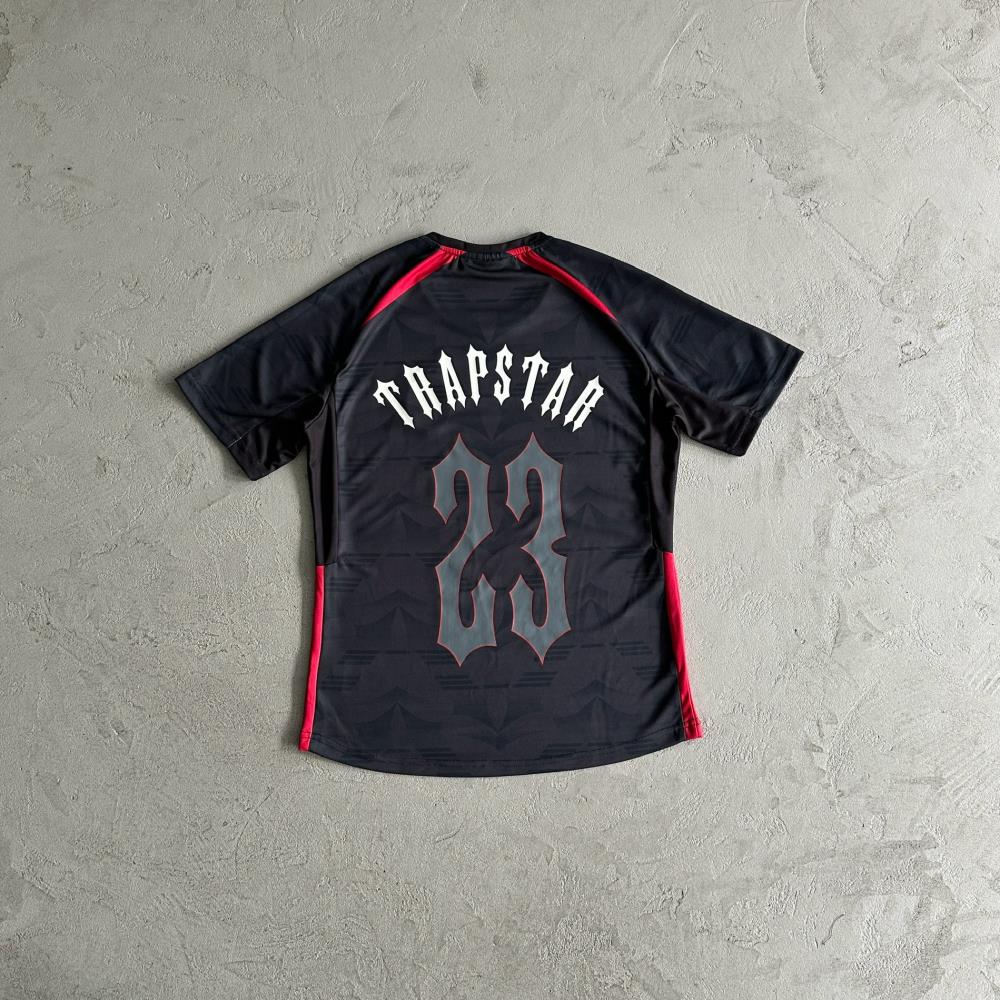 Trapstar Football T-Shirt - Black/Red Ironleague