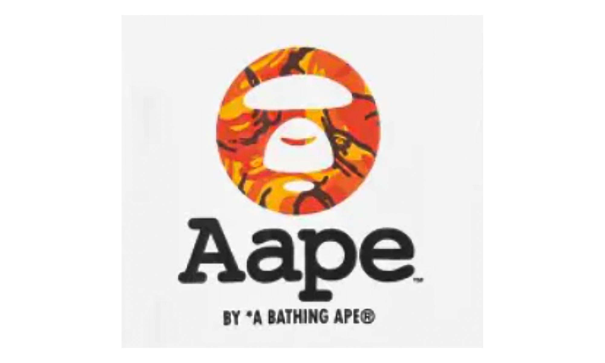 BAPE AAPE OG Moonface T-Shirt White Orange Camo B762DA4F