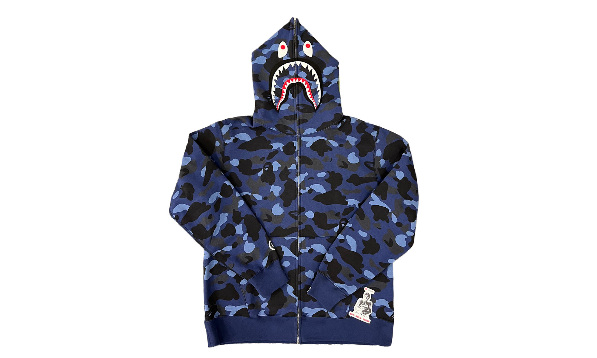 BAPE Color Camo Shark Full Zip Hoodie Navy Blue BCCSFZUHSB