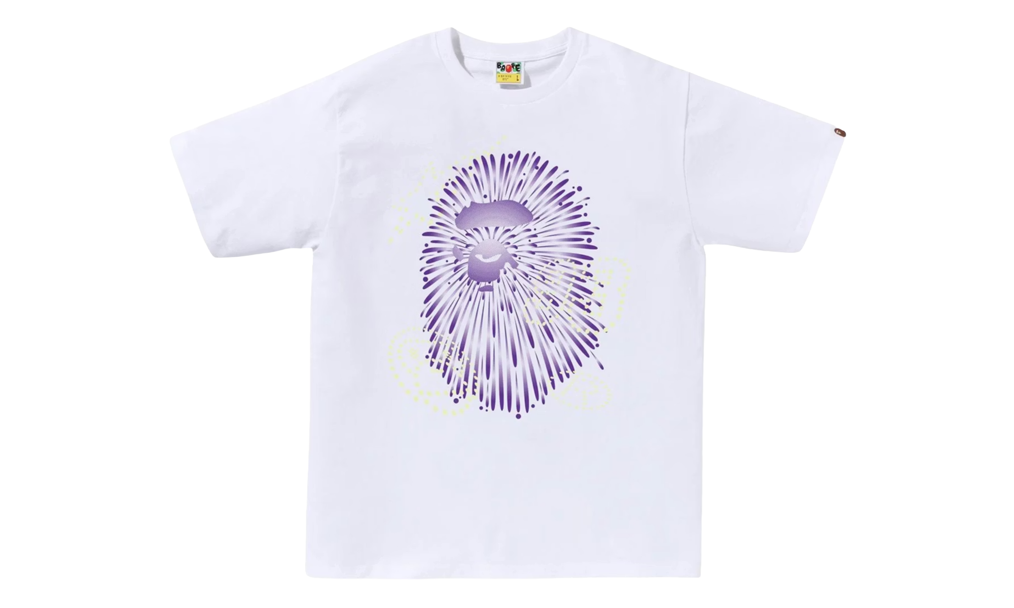 BAPE Firework Ape Head I Tee White 1L72 110 024 WHT