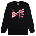 A BATHING APE Abc Camo Bape Sta Logo L/S Tee - Black/Pink