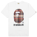 A BATHING APE Bape Check By Bathing Ape Tee  - White