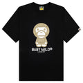 A BATHING APE Bape Logo Monogram Baby Milo Tee  - Black/Beige