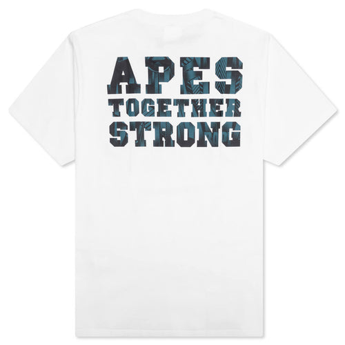 A BATHING APE Bape Speed Racer College Ats Tee - White/Blue