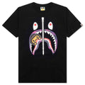 A BATHING APE Color Camo Milo Shark Tee - Black/Purple