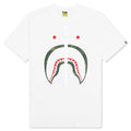 A BATHING APE Color Camo Shark Tee - White/Green