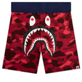 A BATHING APE Crazy Camo Shark Sweat Shorts - Red