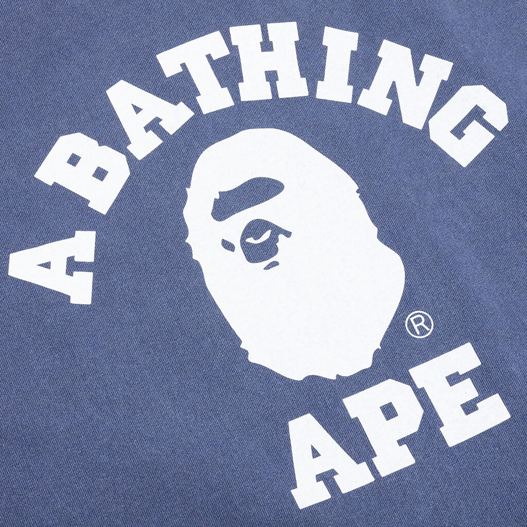 A BATHING APE Overdye College L/S Tee - Navy