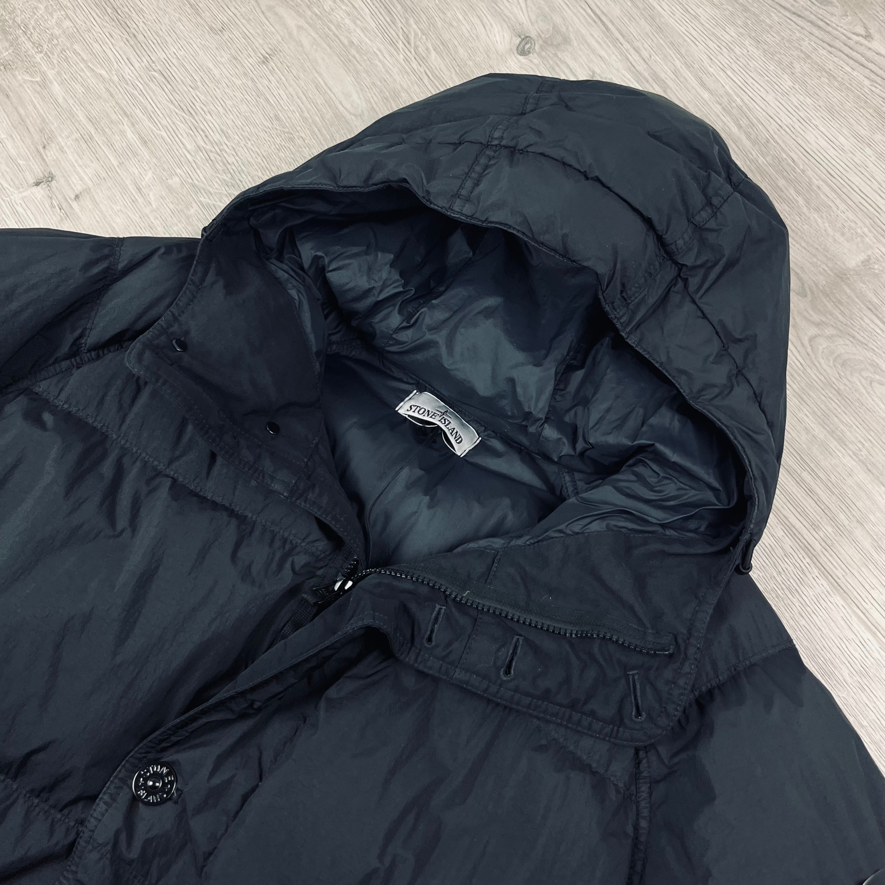 Stone Island Crinkle Reps Down Jacket - Black Ironleague