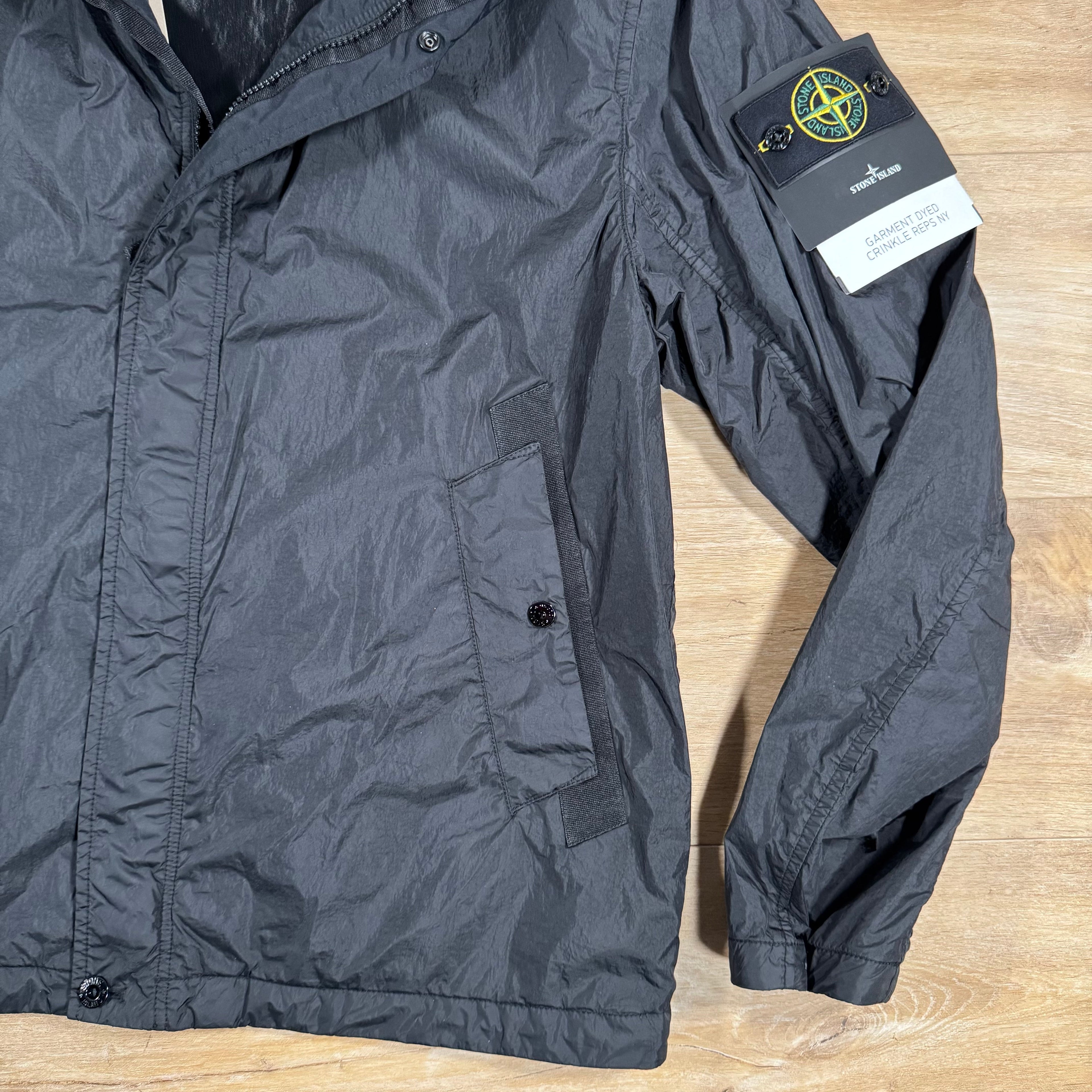 Stone Island Crinkle Reps R-NY Jacket in Black Ironleague