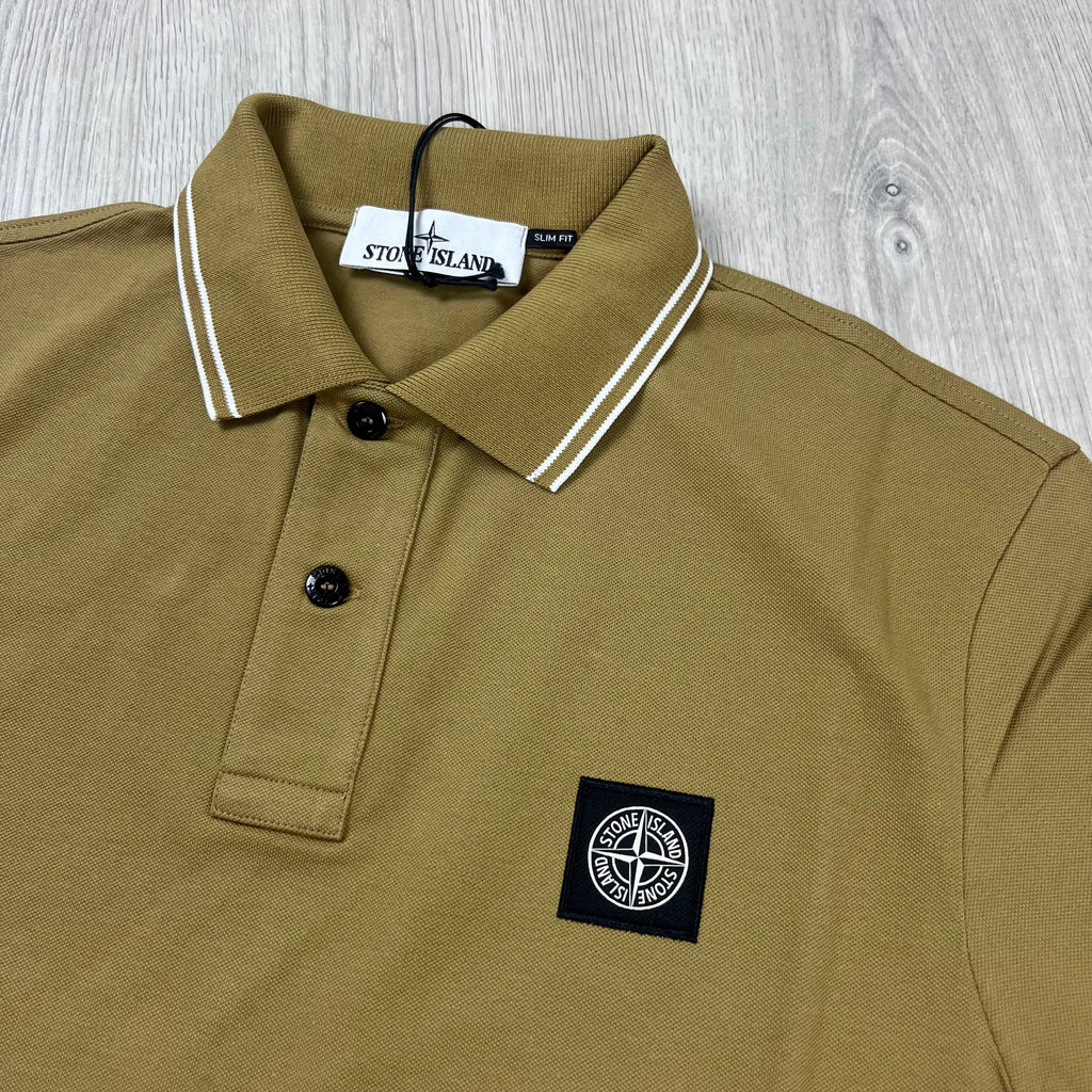 Stone Island Patch Polo Shirt - Beige Ironleague