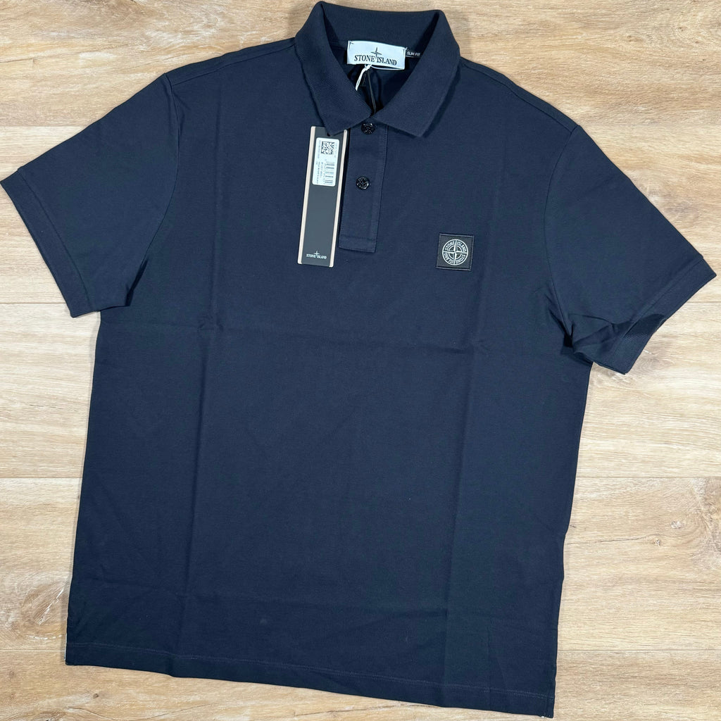Stone Island Organic Cotton Pique Polo Shirt in Navy Ironleague