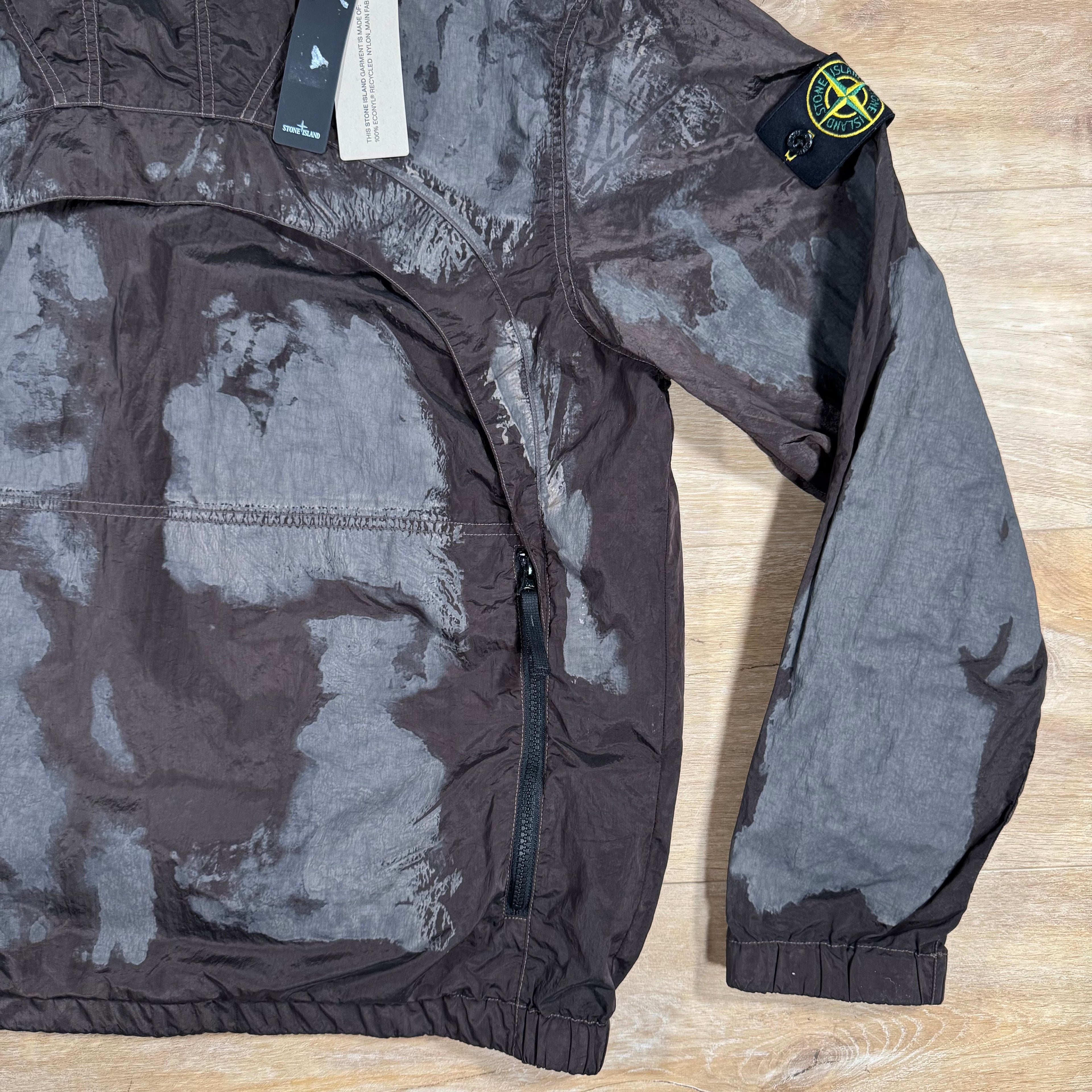 Stone Island Hand Painted Camo Nylon Metal Smock Jacket in Military Green Ironleague