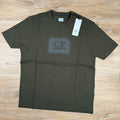CP Company Stitch Block Logo T-Shirt in Ivy Green Ironleague