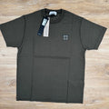 Stone Island Organic Cotton Patch Logo T-Shirt in Military Green Ironleague