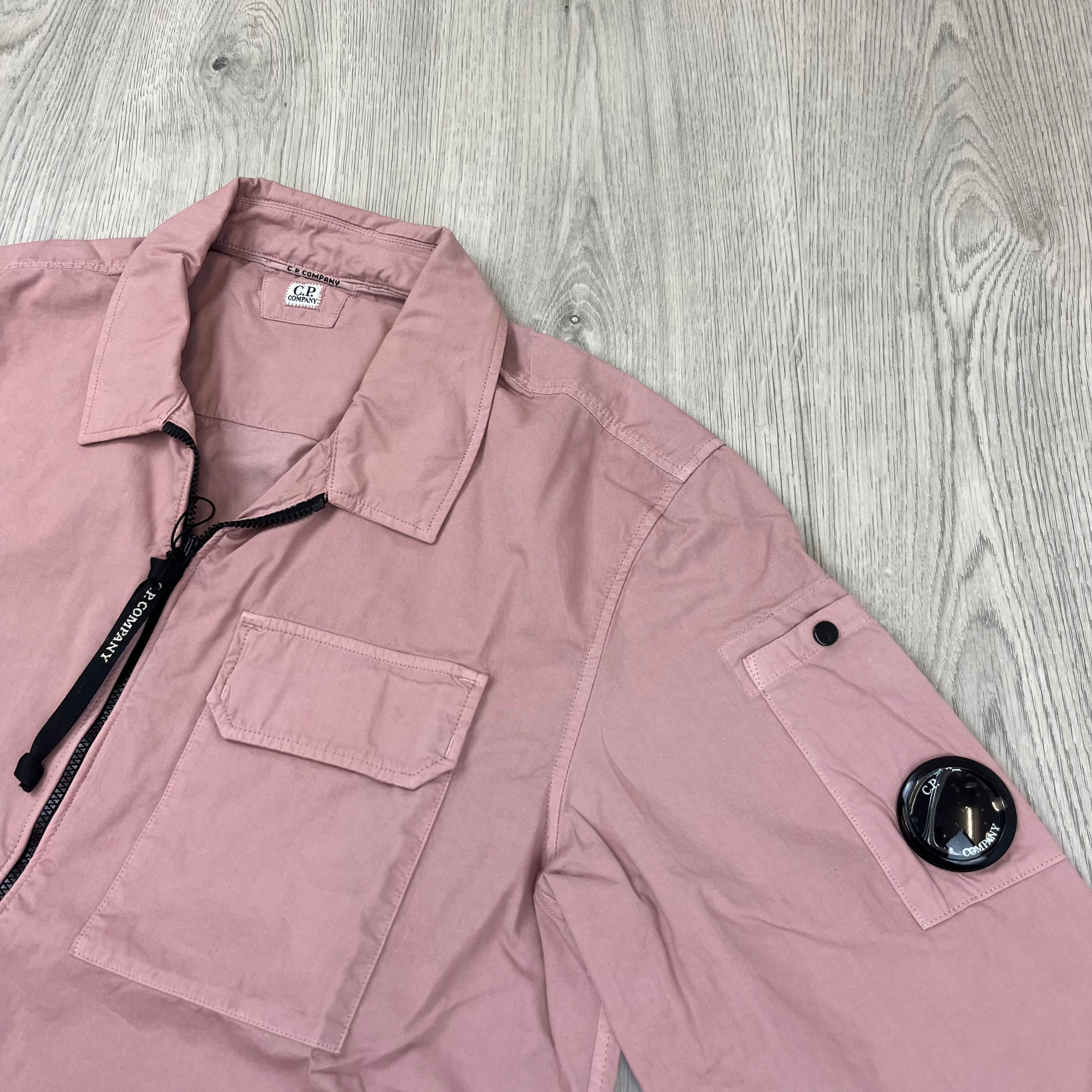 CP Company Zip Overshirt - Mauve Ironleague
