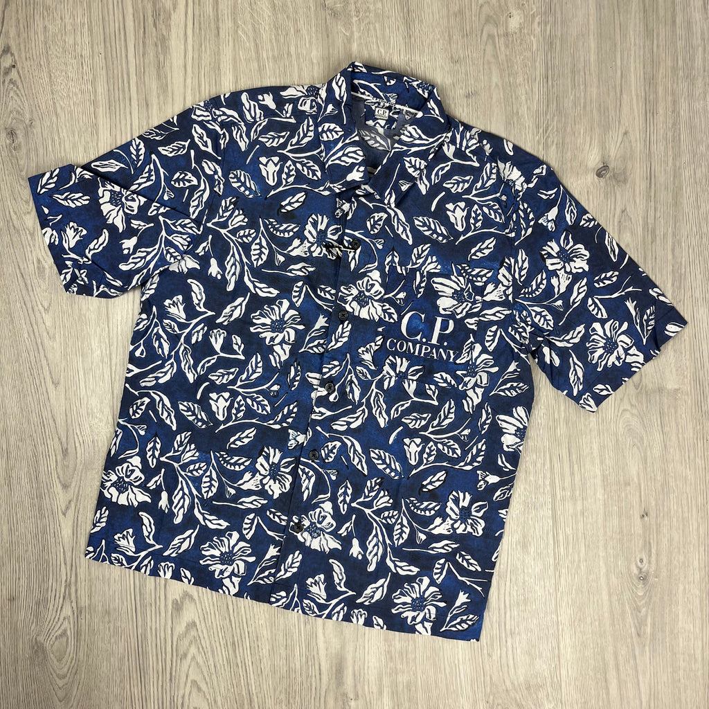 CP Company Floral Shirt - Blue Ironleague