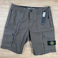 Stone Island Supima Twill Stretch-TC Cargo Bermuda Shorts in Military Green Ironleague