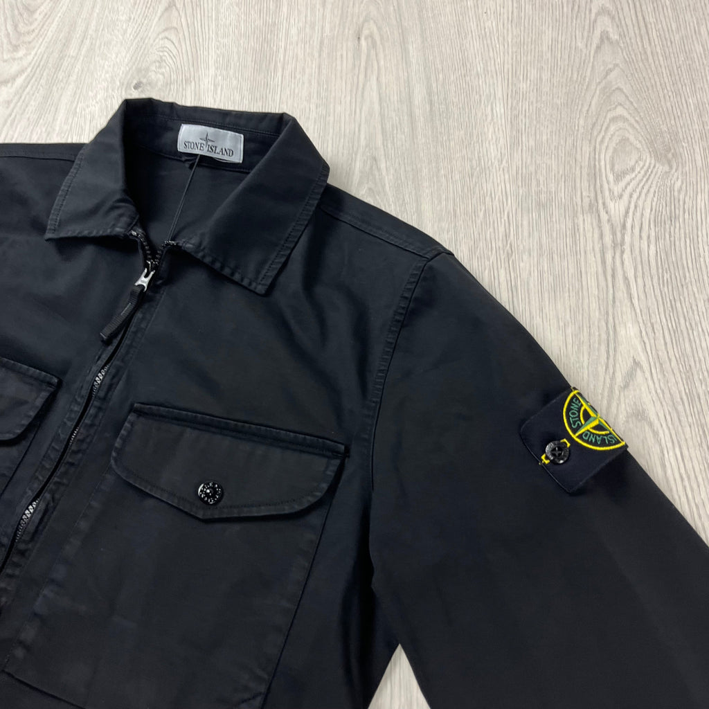 Stone Island Zip Overshirt - Black Ironleague