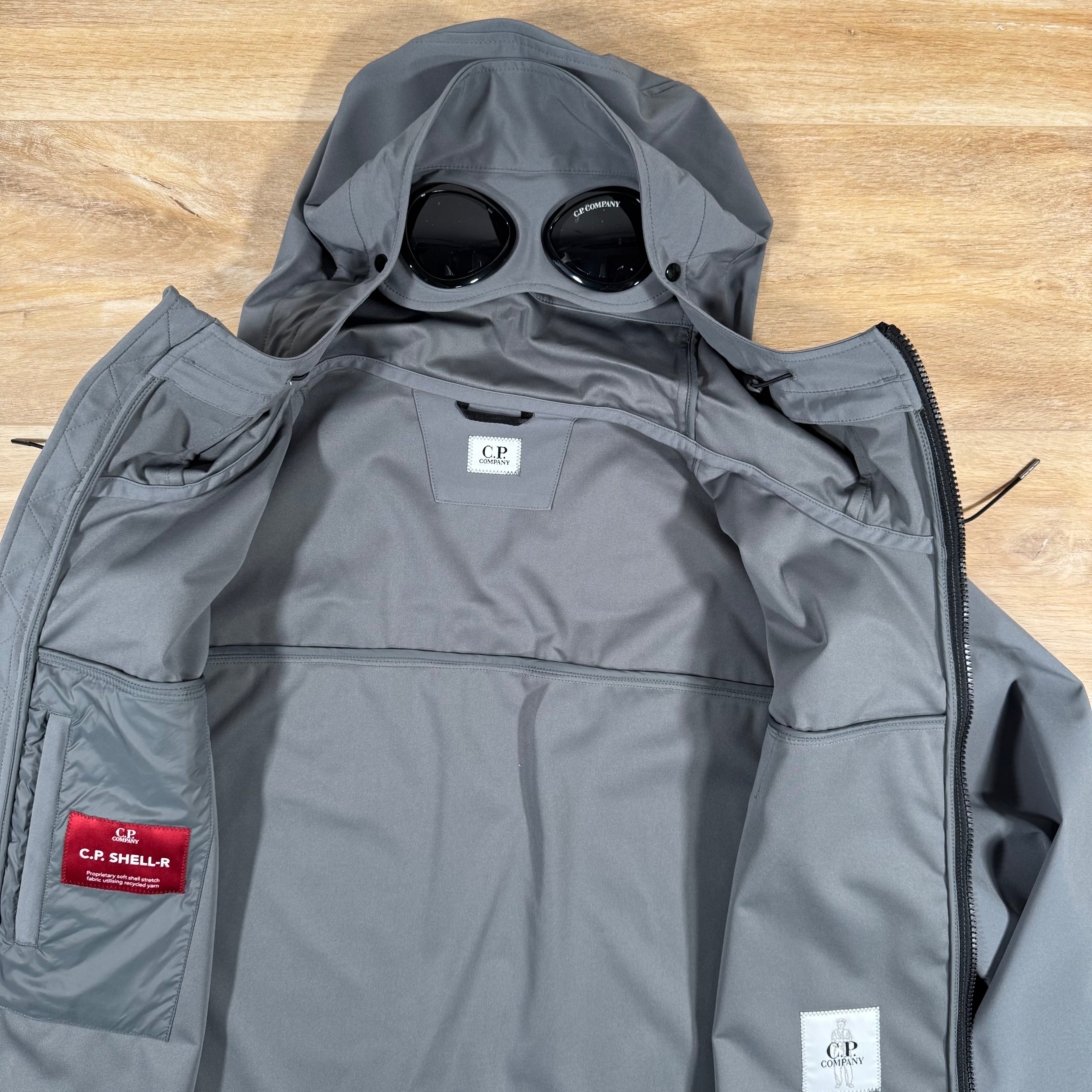 CP Company Shell-R Goggle Jacket in Smoked Pearl - Grey Ironleague