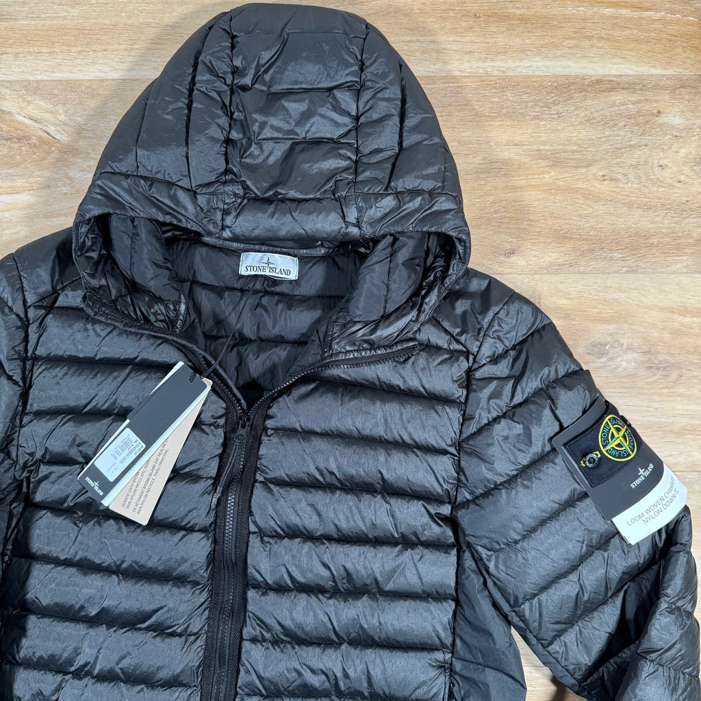Stone Island Loom Woven Nylon Down-TC Jacket in Black Ironleague