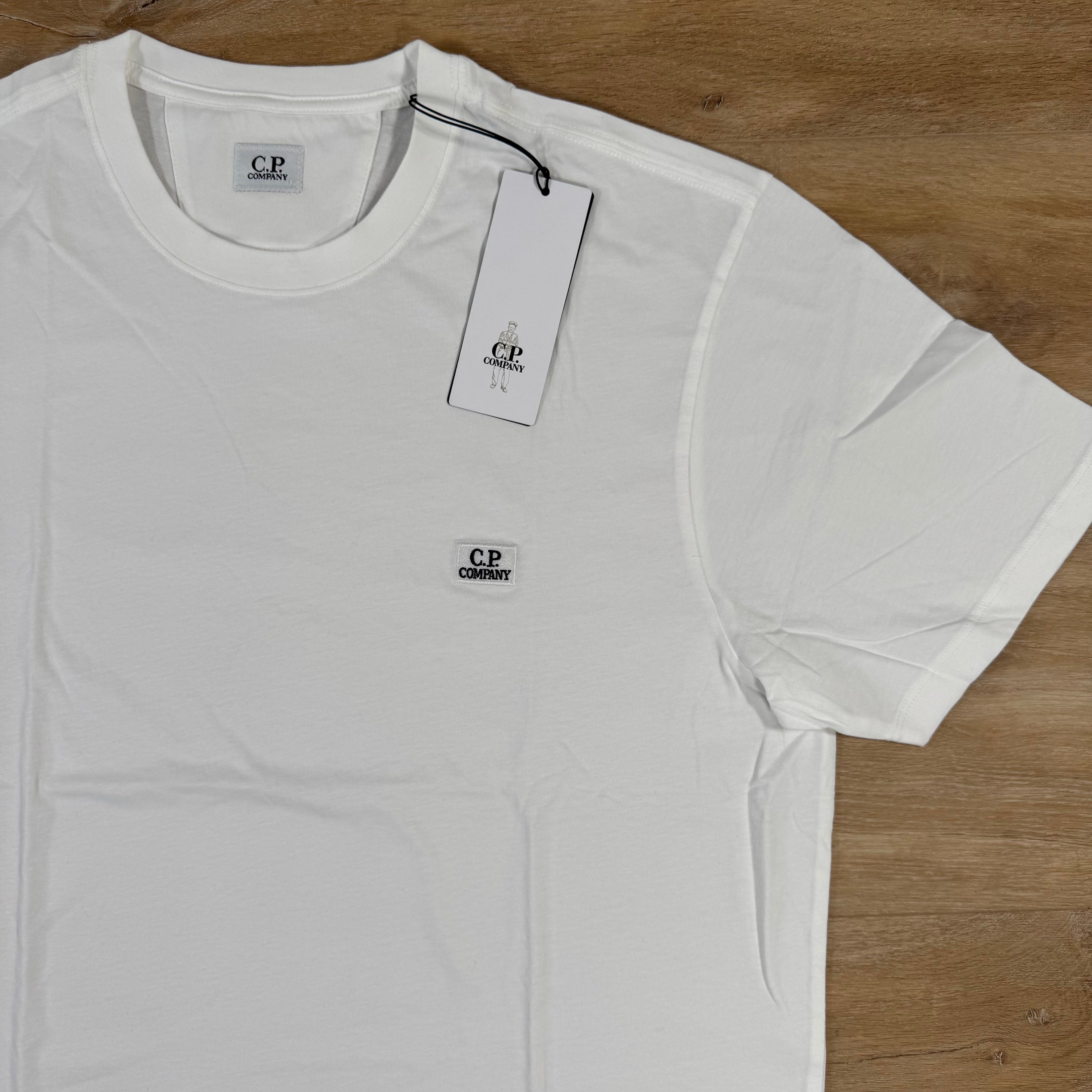 CP Company 30/1 Jersey Logo Patch T-Shirt in Gauze White Ironleague