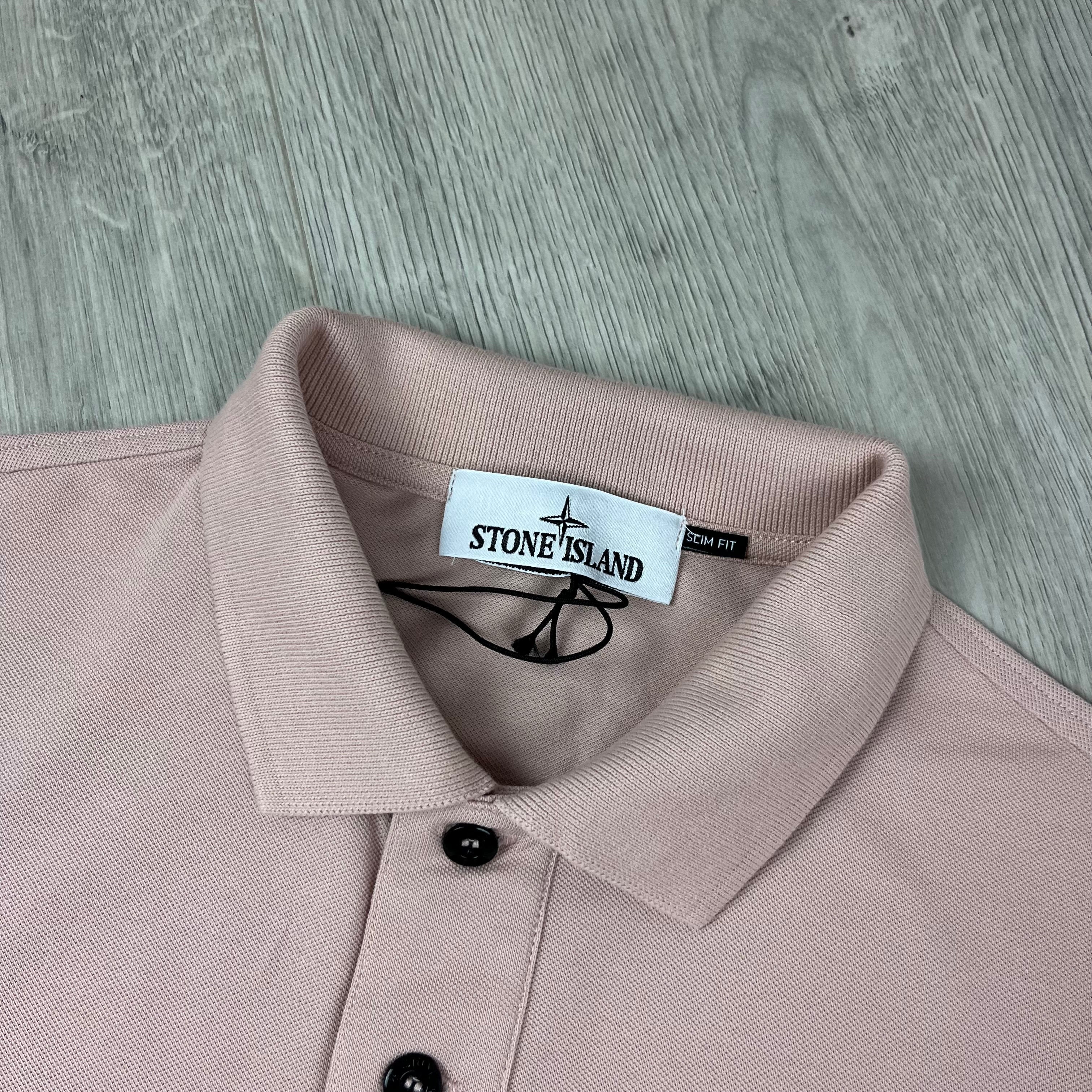Stone Island Patch Polo Shirt - Rose Ironleague