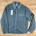 CP Company Chrome-R Lens Overshirt in Stormy Weather - Blue Ironleague