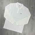 CP Company Piquet Polo Shirt - White Ironleague