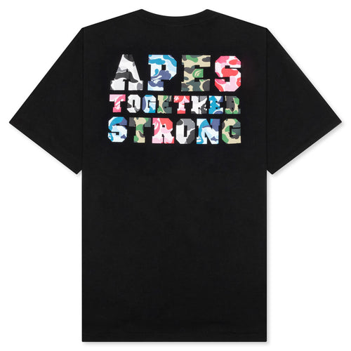 A BATHING APE ABC Camo Crazy College ATS Tee - Black