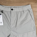 CP Company 50 Fili Stretch Cargo Shorts in Blue Fox - Grey Ironleague