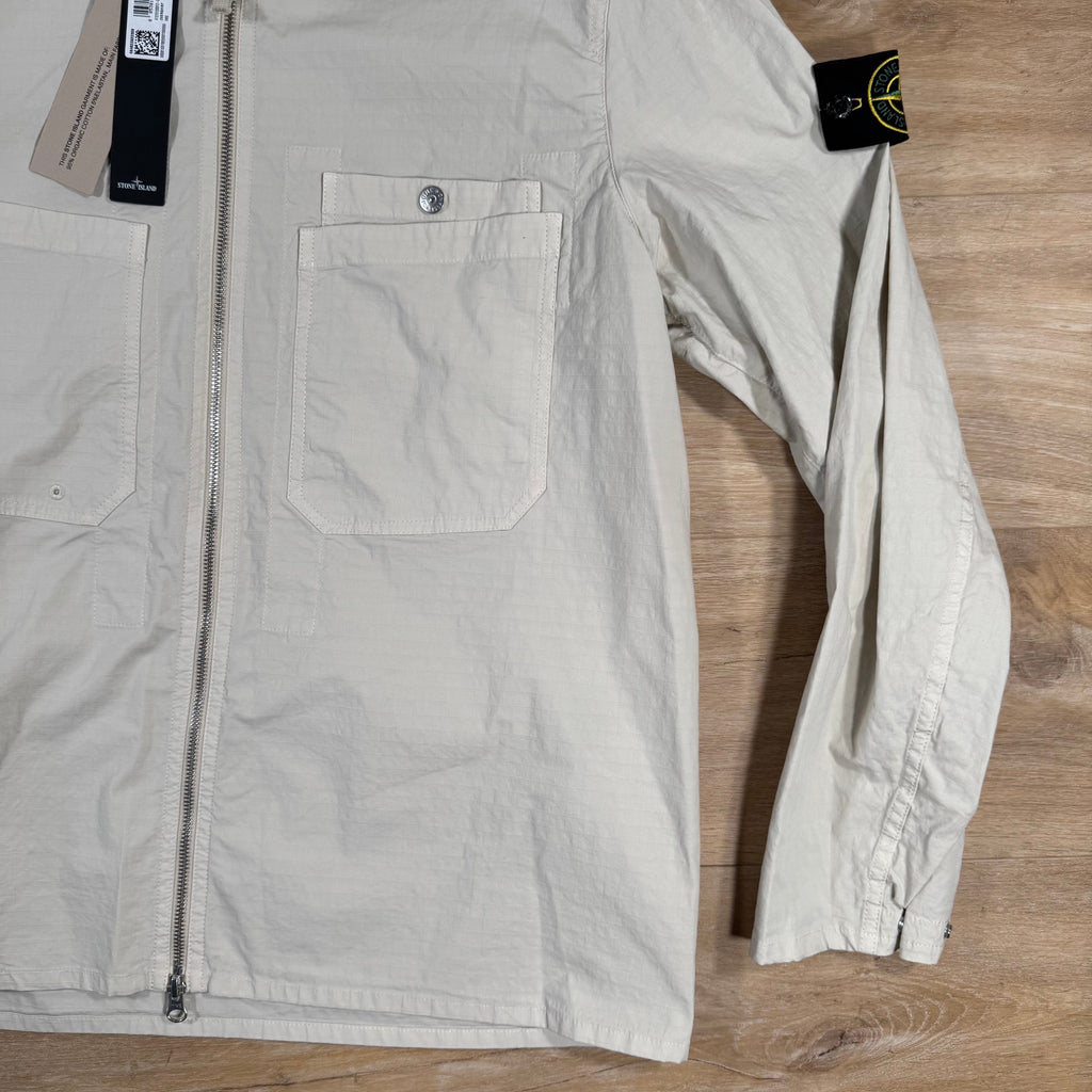 Stone Island Mil-Spec Stretch Ripstop-TC Overshirt in Sand Ironleague