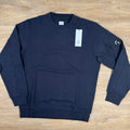 CP Company Diagonal Raised Fleece Crewneck Lens Sweatshirt in Navy Ironleague