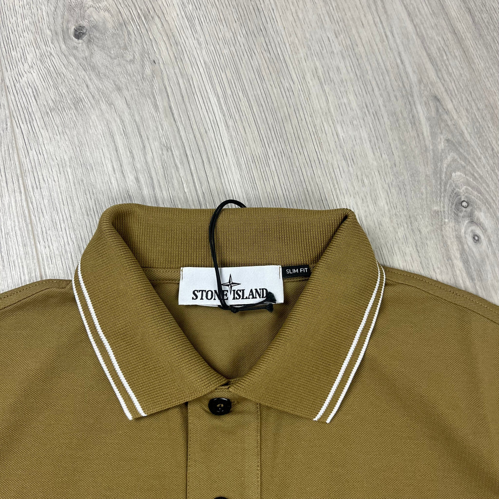 Stone Island Patch Polo Shirt - Beige Ironleague