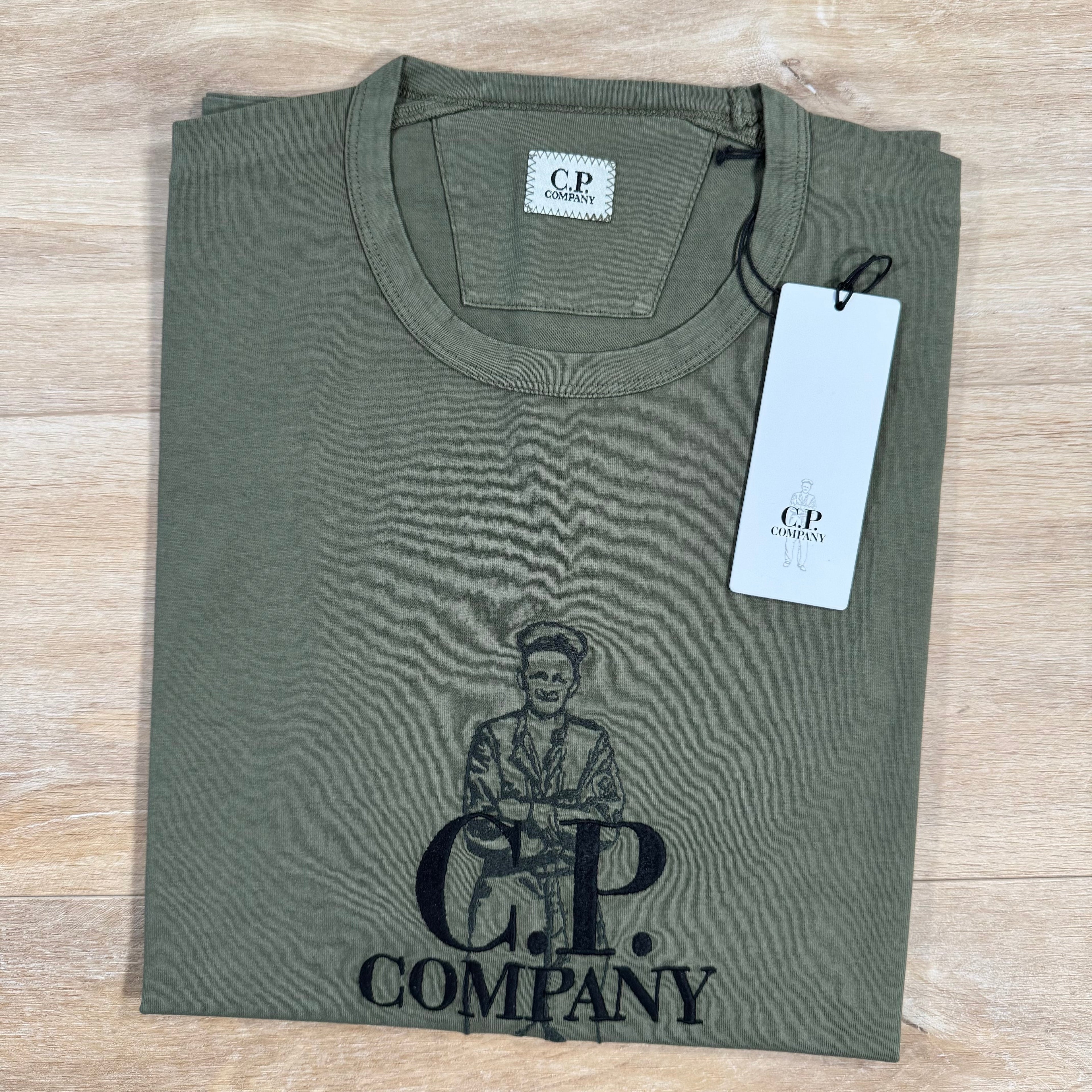 CP Company 1020 British Sailor T-Shirt in Thyme - Green Ironleague