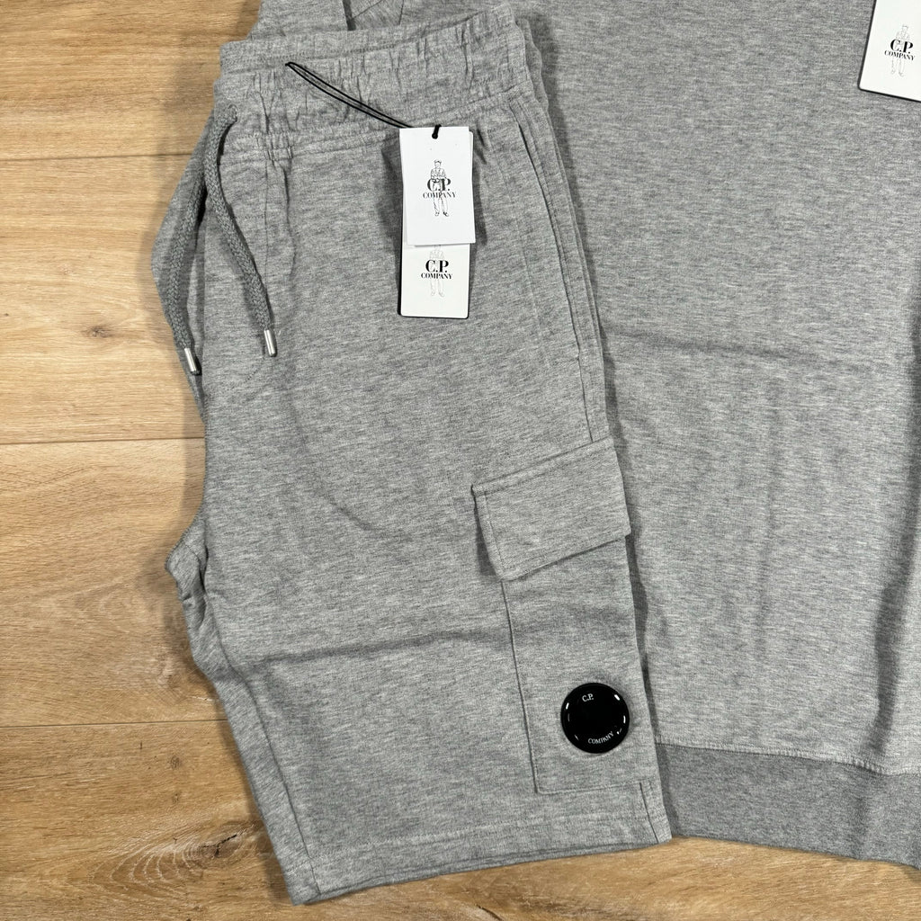 CP Company Light Fleece Lens Tracksuit in Grey Ironleague