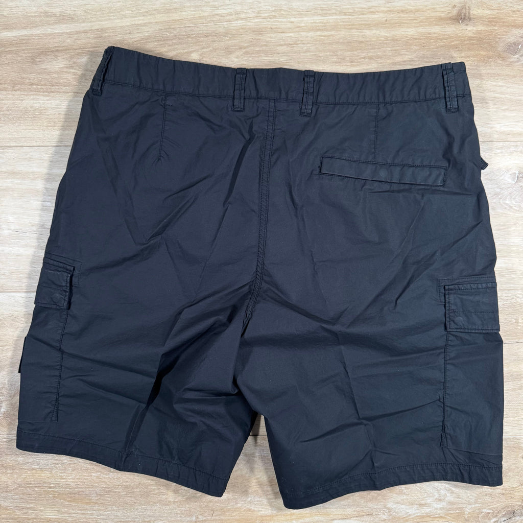 Stone Island Stretch Tela Cargo Bermuda Shorts in Black Ironleague