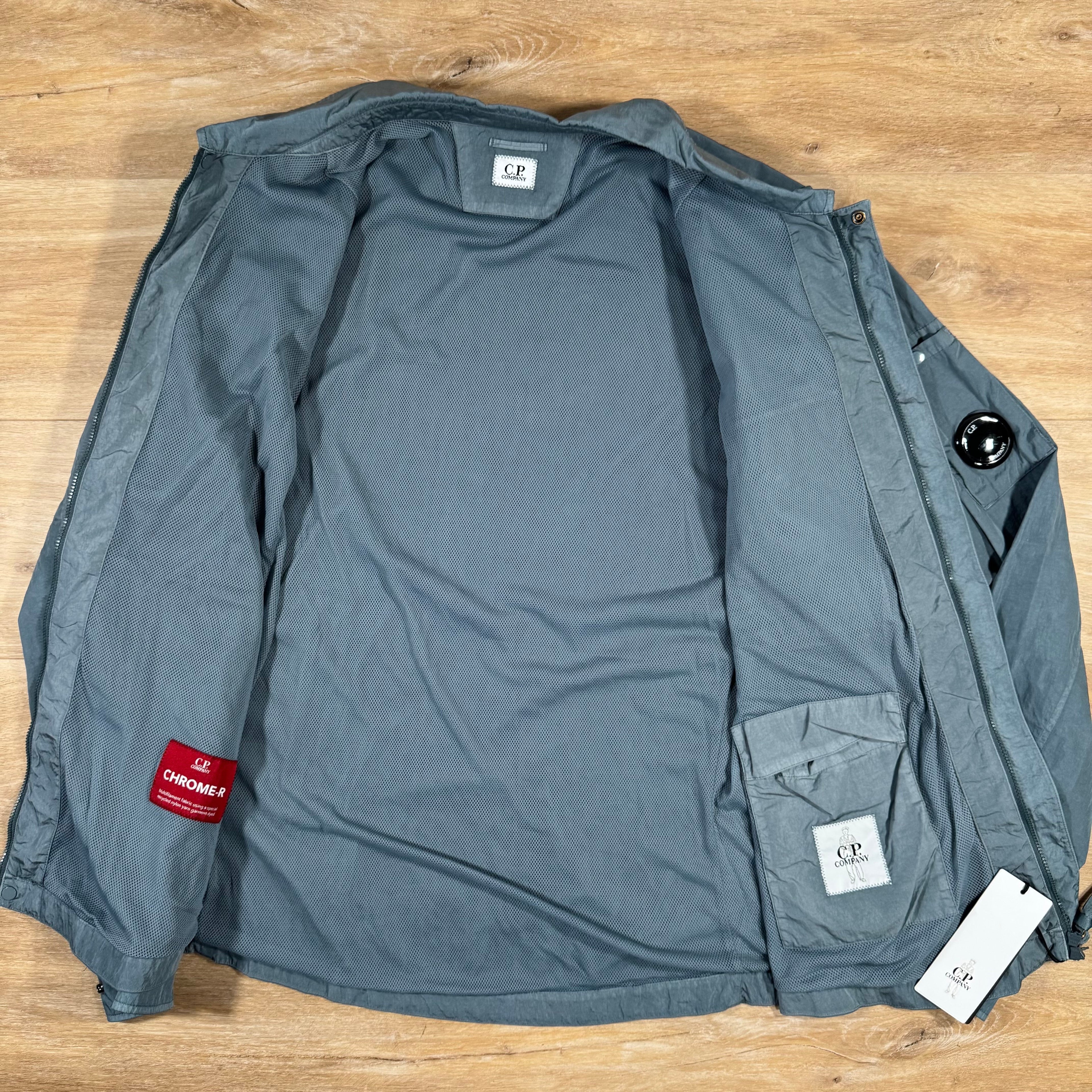 CP Company Chrome-R Lens Overshirt in Stormy Weather - Blue Ironleague