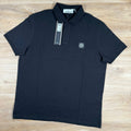 Stone Island Organic Cotton Pique Polo Shirt in Black Ironleague