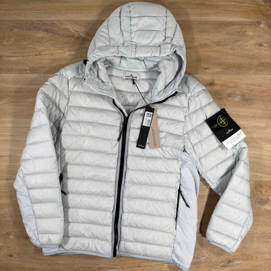 Stone Island Loom Woven Nylon Down-TC Jacket in Sky Blue Ironleague