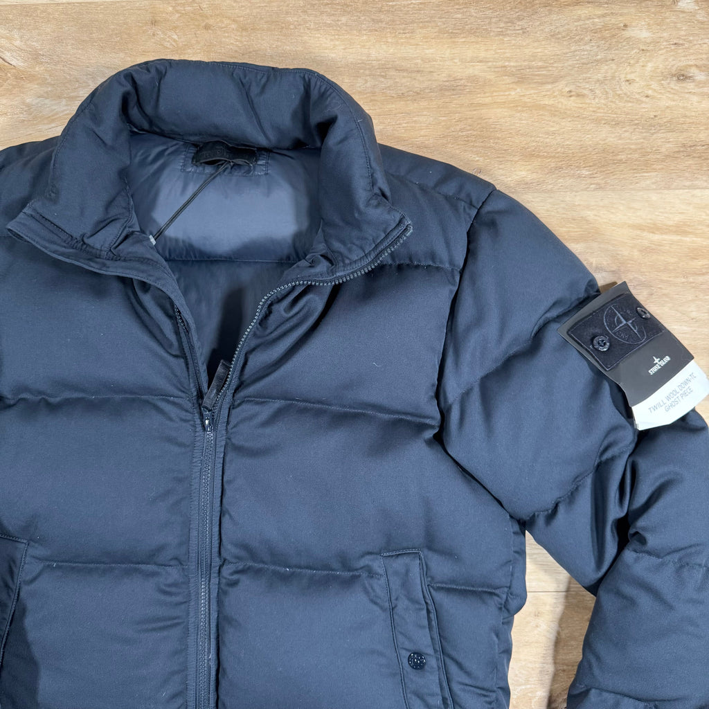 Stone Island Down-TC Ghost Jacket in Navy Ironleague