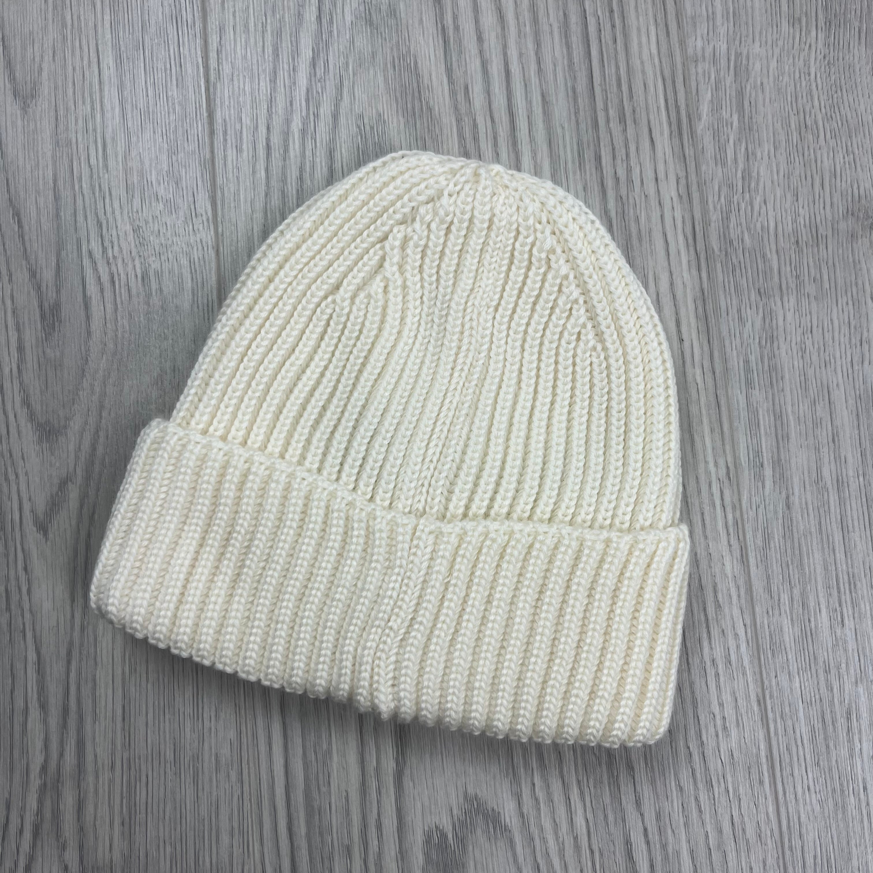 CP Company Lens Beanie - White Ironleague