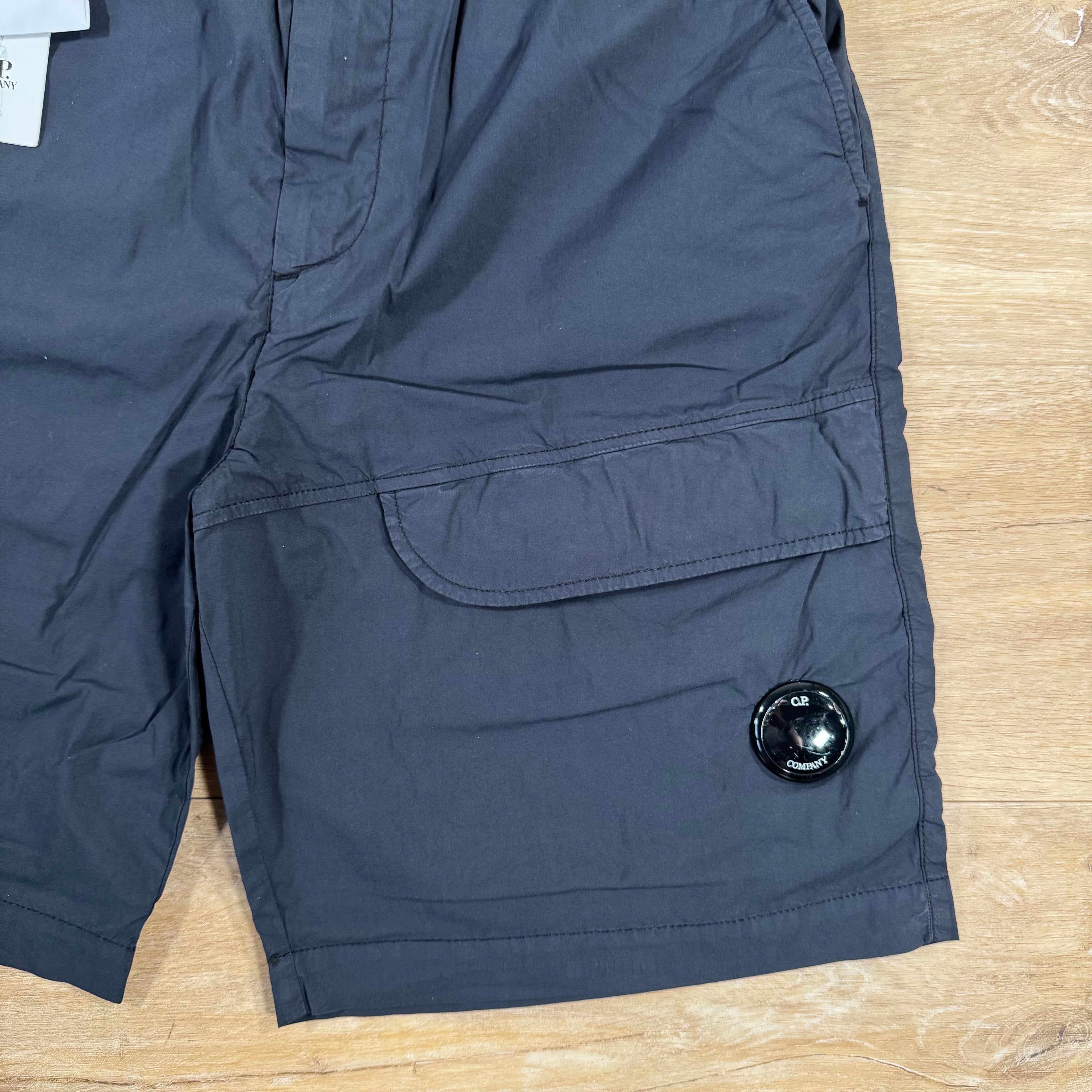 CP Company 50 Fili Stretch Cargo Shorts in Navy Ironleague