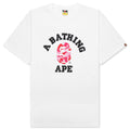 A BATHING APE ABC Camo College Tee - White/Pink