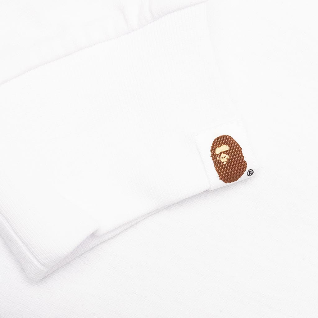A BATHING APE Abc Camo Japanese Letters L/S Tee - White/Green