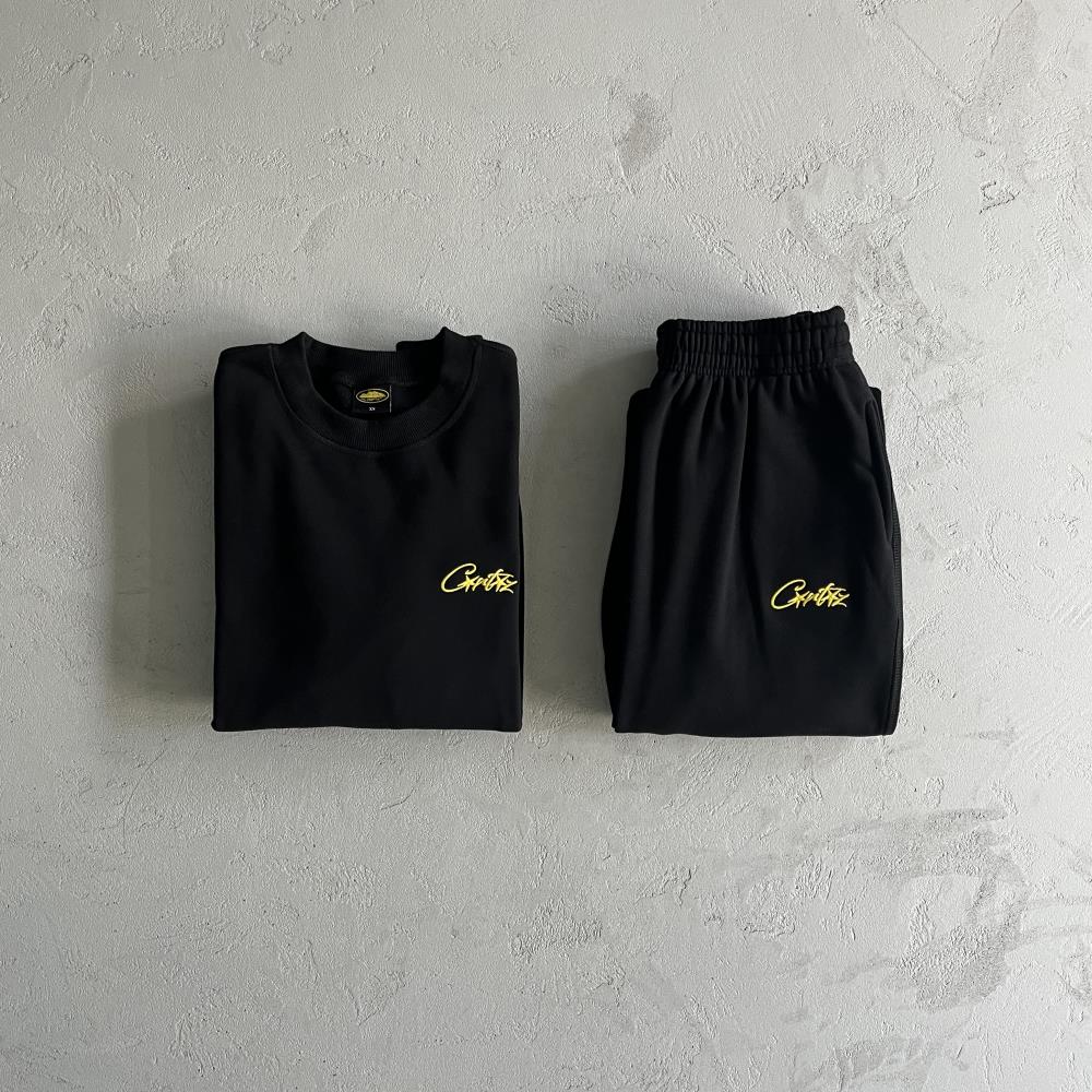Corteiz Alcatraz Basic Crewneck Set - Black Ironleague