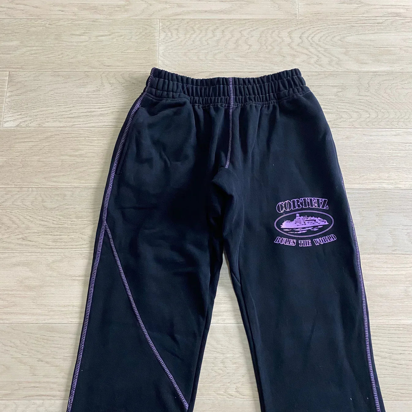 Corteiz Alcatraz Jogging Pants - Black/Purple Ironleague