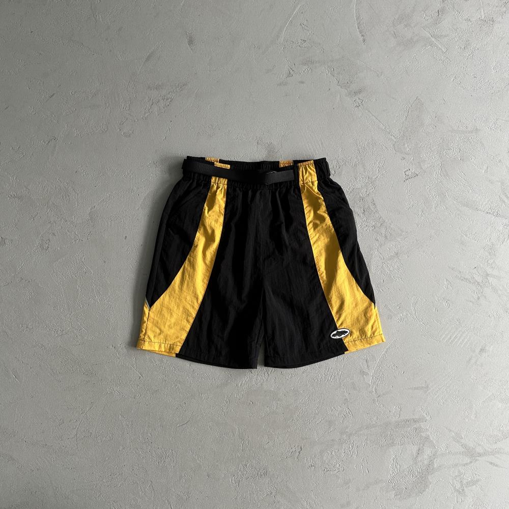 Corteiz Alcatraz Swimshorts - Black/Yellow Ironleague