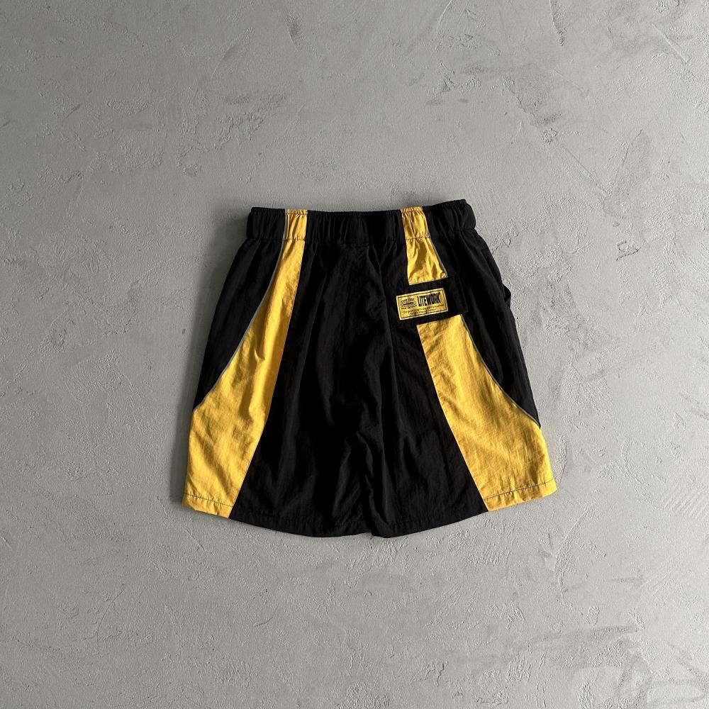 Corteiz Alcatraz Swimshorts - Black/Yellow Ironleague