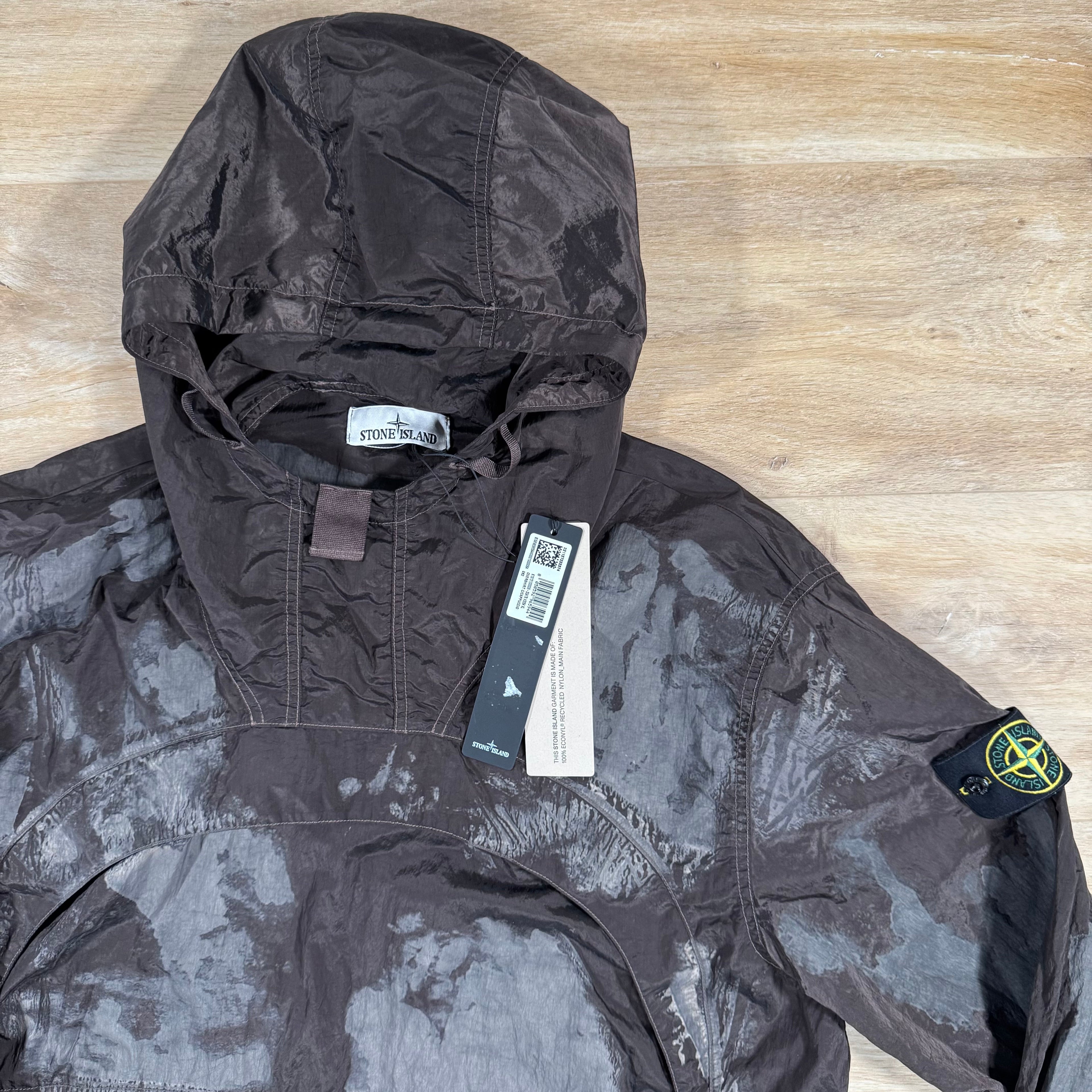 Stone Island Hand Painted Camo Nylon Metal Smock Jacket in Military Green Ironleague